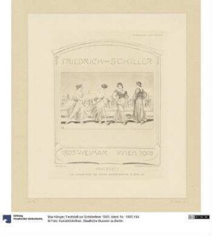 Festblatt zur Schillerfeier 1905