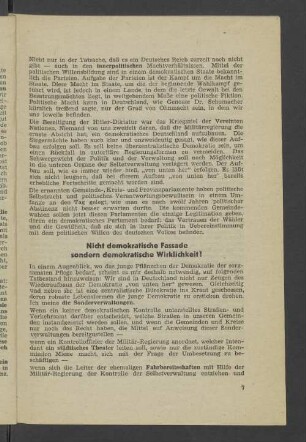 Nicht demokratische Fassade sondern demokratische Wirklichkeit!