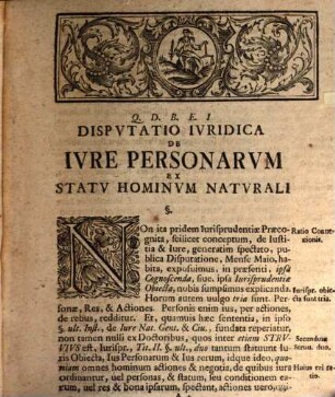 De Ivre Personarvm Ex Statv Hominvm Natvrali