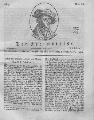 Nro. 25., Sonnabend, den 4. Februar 1809