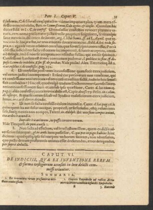 Caput VI. De Indiciis, Quae Ex Inventione Rerum et forma vestigiorum accusati in loco delicti commissi oriuntur.
