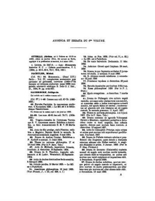 Addenda et Errata du 6me Volume.