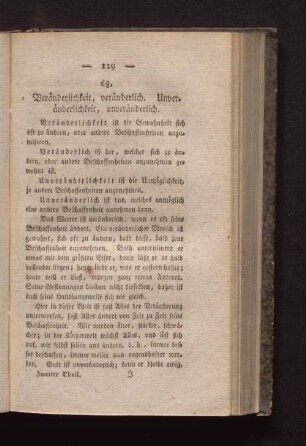 68. Veränderlichkeit, veränderlich. Unveränderlichkeit, unveränderlich.