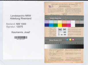 Entnazifizierung Josef Kaumanns, geb. 09.08.1888 (Regierungsinspektor)