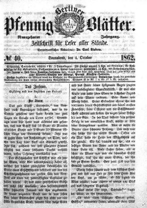 No. 40, Sonnabend, den 4. October