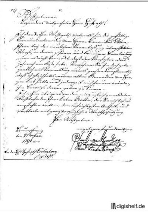 2: Brief von Herzog Ferdinand zu Braunschweig-Lüneburg an Johannes Joachim Eschenburg