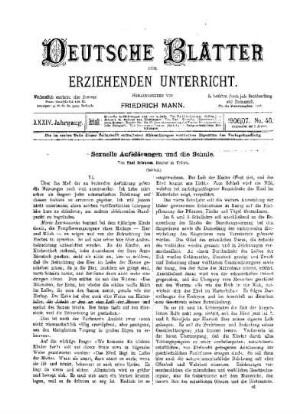 Sexuelle Aufklärungen und die Schule : (Schluß)