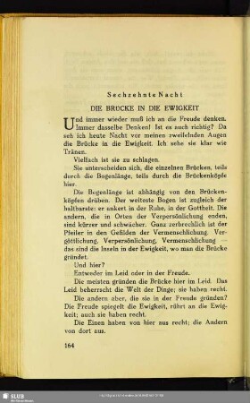 Sechzehnte Nacht. Die Brücke In Die Ewigkeit