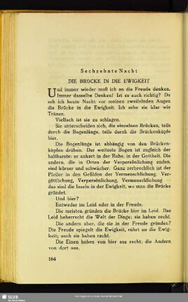 Sechzehnte Nacht. Die Brücke In Die Ewigkeit