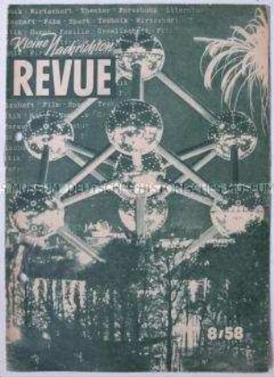 Propagandistisches Unterhaltungsblatt aus der DDR für Bevölkerung der Bundesrepublik und West-Berlins "Kleine Nachrichten Revue" u.a. mit einem Porträt des Industriellen Max Grundig
