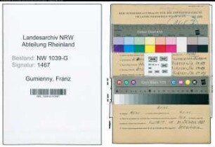 Entnazifizierung Franz Gumienny , geb. 03.12.1896 (Bergmann)