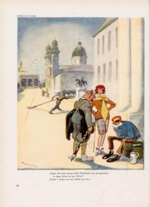 "Sagen Sie mal, warum haben hierzulande die Straßenkehrer so lange Stiele an den Besen?"