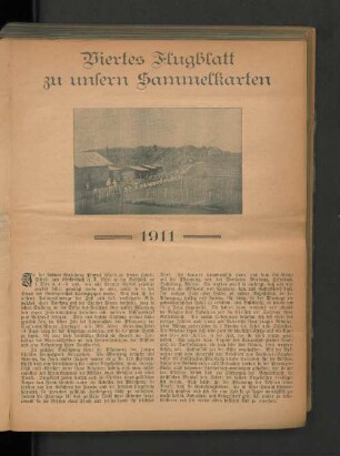 Viertes Flugblatt zu unsern Sammelkarten 1911