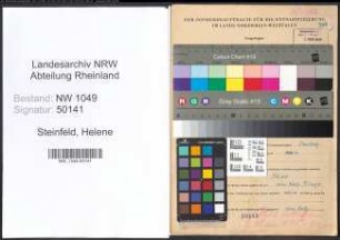 Entnazifizierung Helene Steinfeld , geb. 25.12.1885 (Fuersorgerin)