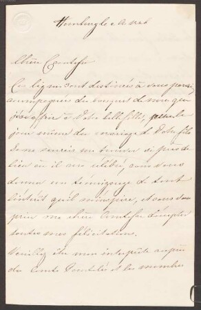 Albert Alexander von Pourtalès (1812-1861), Nachlass: Brief von Kaiserin Augusta an Luise von Pourtalès - BSB Ana 472.II.C. Augusta, dt. Kaiserin