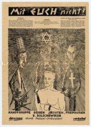 Illustriertes Flugblatt der "Kampfgruppe gegen Jesuiten, Freimaurer und Bolschewiken"