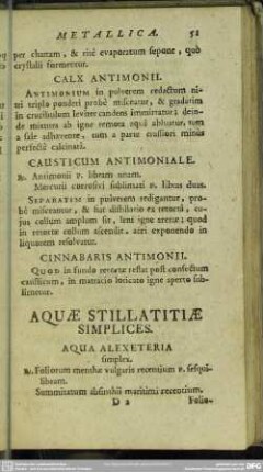 Aquae Stillatitiae Simplices