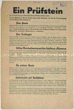 Flugblatt zur Oder-Neiße-Grenze