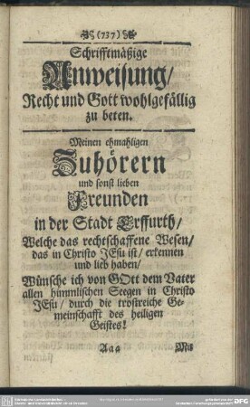 [6.] Schrifftmäßige Anweisung, Recht und Gott wohlgefällig zu beten