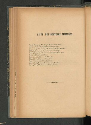 Liste des nouveaux membres.