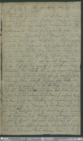 Eigenh. Brief von Dorothea von Schlegel an August Wilhelm von Schlegel, Frankfurt am Main, 10.09.1817