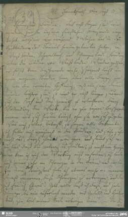 Eigenh. Brief von Dorothea von Schlegel an August Wilhelm von Schlegel, Frankfurt am Main, 10.09.1817