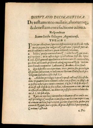 Disputatio Decimaseptima.