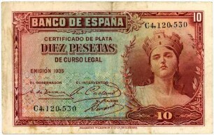 Geldschein, 10 Pesetas, 1935