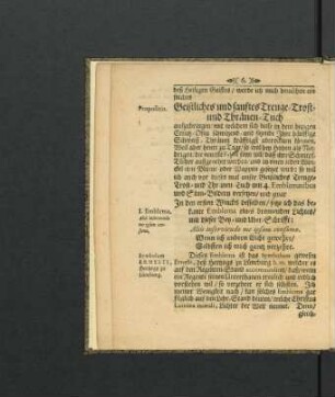 Geistliches und sanftes Treuge- Trost- und Thränen-Tuch