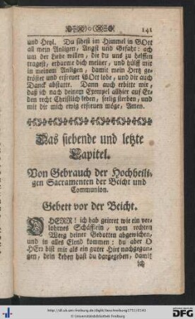 Das siebende und letzte Capitel.