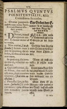 Psalmus Quintus Poenitentialis, Alias Centesimus secundus.