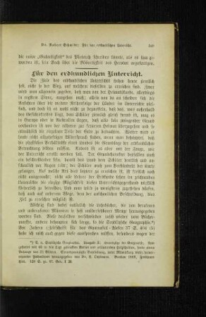 Für den erdkundlichen Unterricht