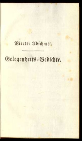 Vierter Abschnitt. Gelegenheits-Gedichte.
