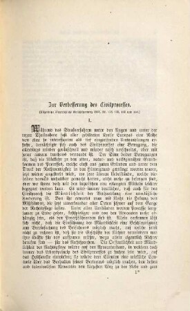 Gesammelte kleinere juristische Schriften, 2. Beiträge zur Reform des österreichischen Civilprocesses nebst anderen kleinen Schriften