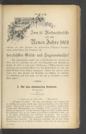 Zum hl. Veihnachtsfeste und zum Neuen Jahre 1908