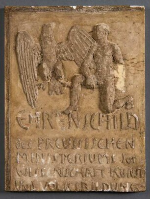 Ehrenschild des Preussischen Ministeriums für Wissenschaft, Kunst und Volksbildung