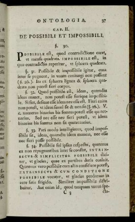Cap. II. De Possibili Et Impossibili
