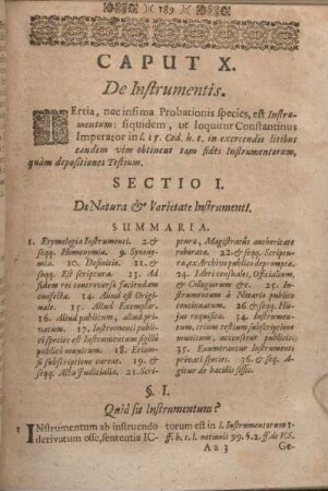 Sectio I. De Natura & Varietate Instrumenti.