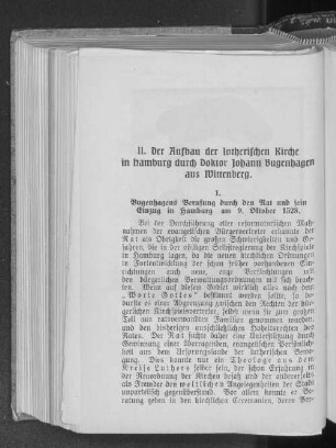 1. Bugenhagens Berufung durch den Rat und sein Einzug in Hamburg am 9. Oktober 1528.