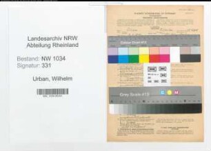 Entnazifizierung Wilhelm Urban , geb. 08.01.1888 (Vizefeldwebel)