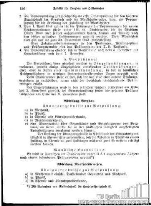 Bergbau und Hüttenwesen Abteilungen für Bergbau und Hüttenkunde