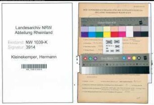 Entnazifizierung Hermann Kleinekemper , geb. 15.10.1912 (Beamter)