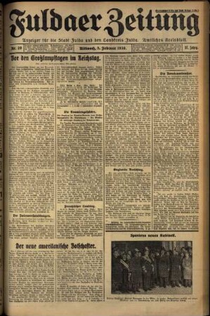 Erste Ausgabe vom Mittwoch, den 05. Februar 1930.