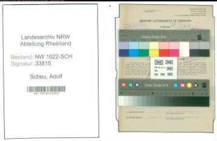 Entnazifizierung Adolf Scheu , geb. 26.04.1907 (Kaufmaennischer Angestellter)