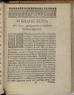 Ad Lectores, quod quondam ad Auditores Præloquium.