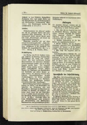 [Praktische Winke] : Beschäftigung