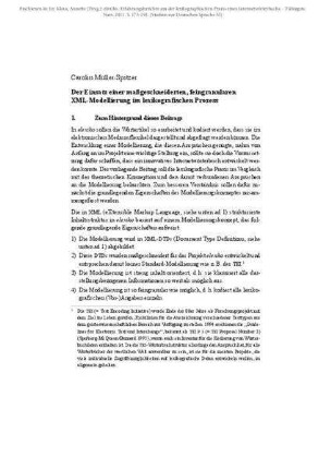 Der Einsatz einer maßgeschneiderten, feingranularen XML-Modellierung im lexikografischen Prozess