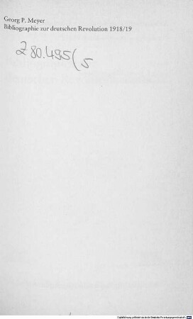 Bibliographie zur deutschen Revolution 1918/19