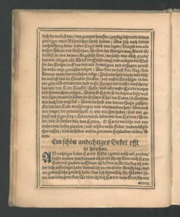 Ein schön andechtiges Gebet offt zu sprechen.