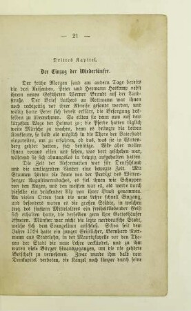 Drittes Kapitel. Der Einzug der Wiedertäufer